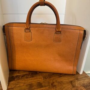 Sophisticated Tan Leather Men's Portfolio Bag